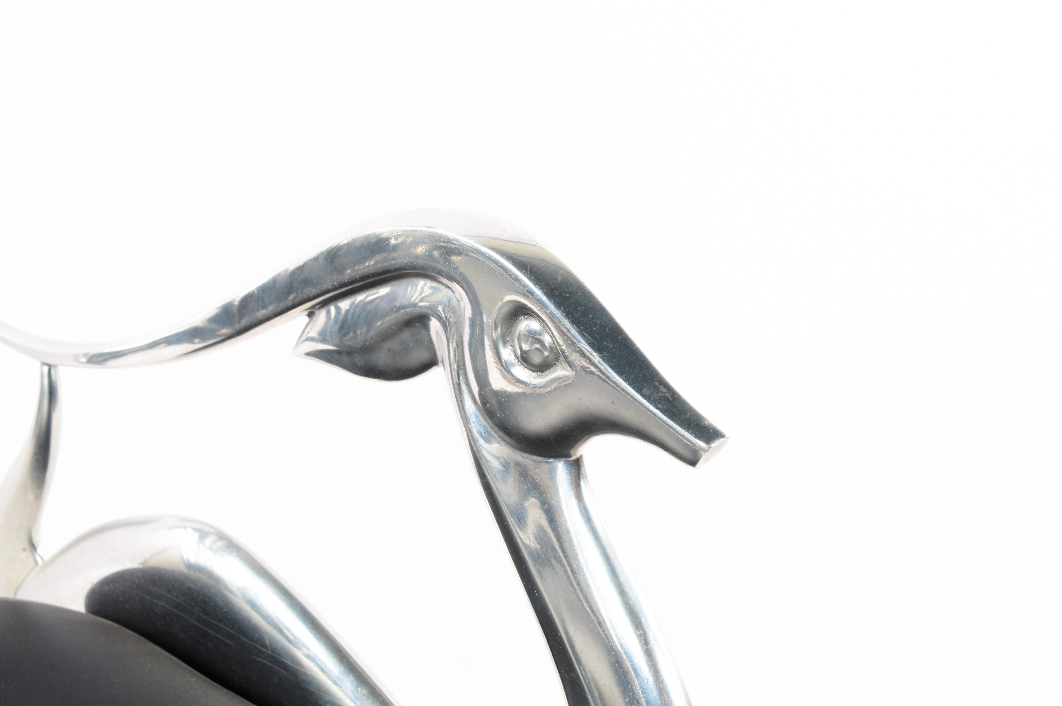 Contemporary Metal Chair With Decorative Gazelle Side Panels EBTH