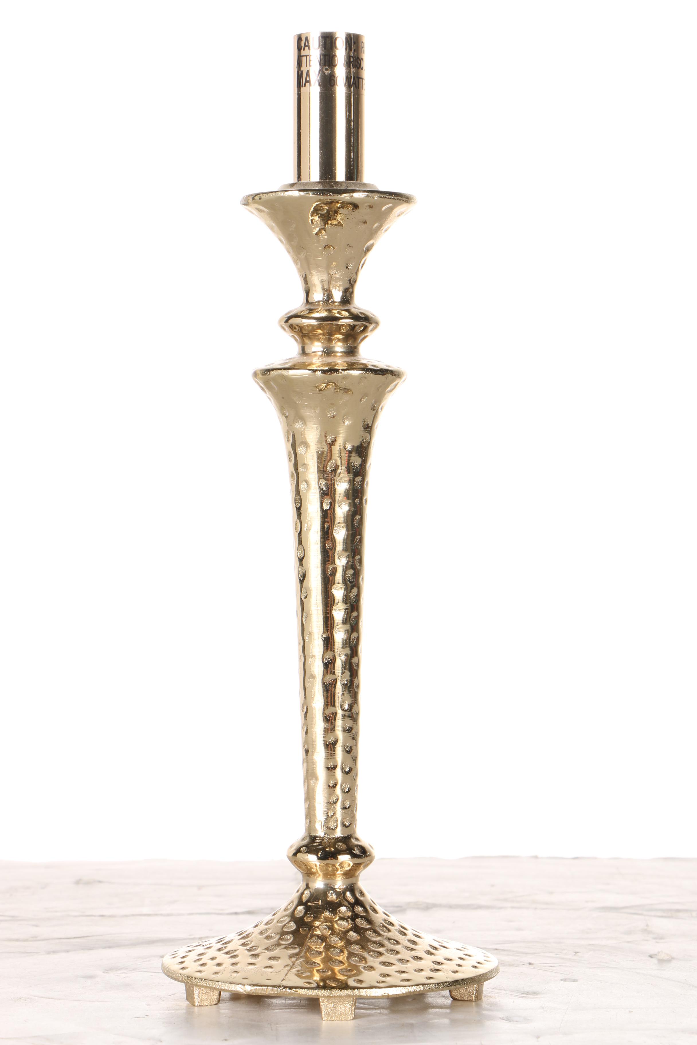 Brass Toned Table Lamp With Prism Shade EBTH