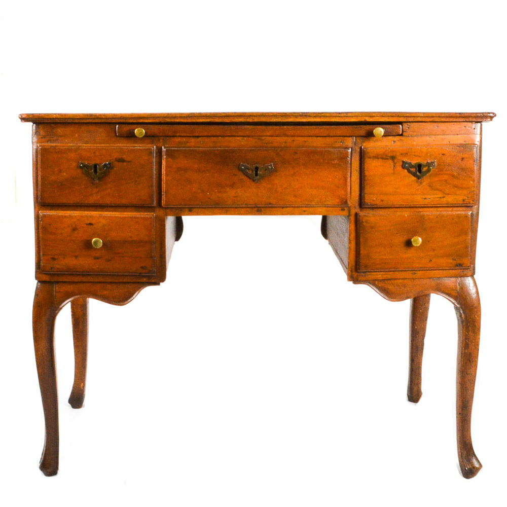 Antique Queen Anne Style Walnut Lowboy Desk Ebth