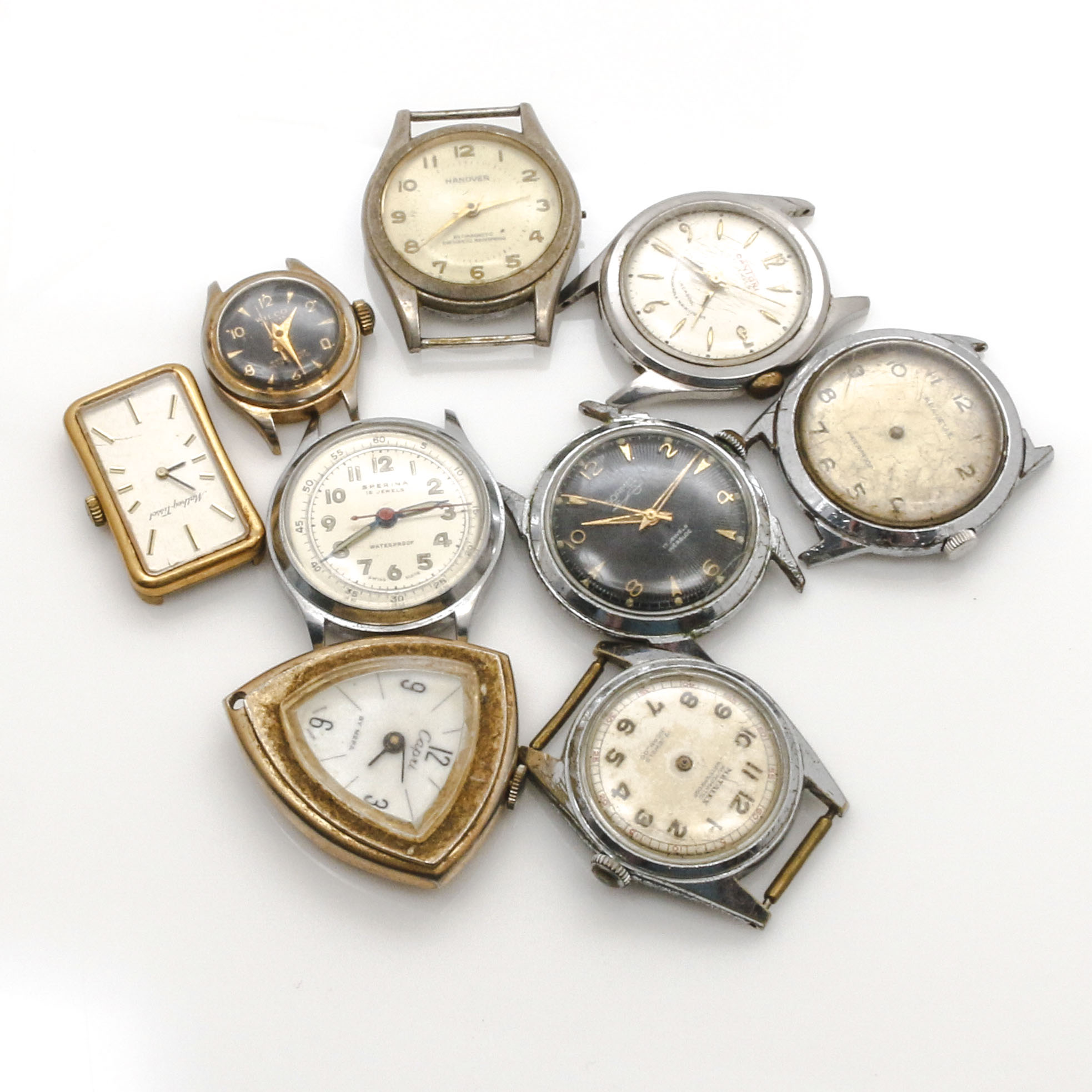 Assortment of Watch Movements, Dials, Cases, and Parts EBTH