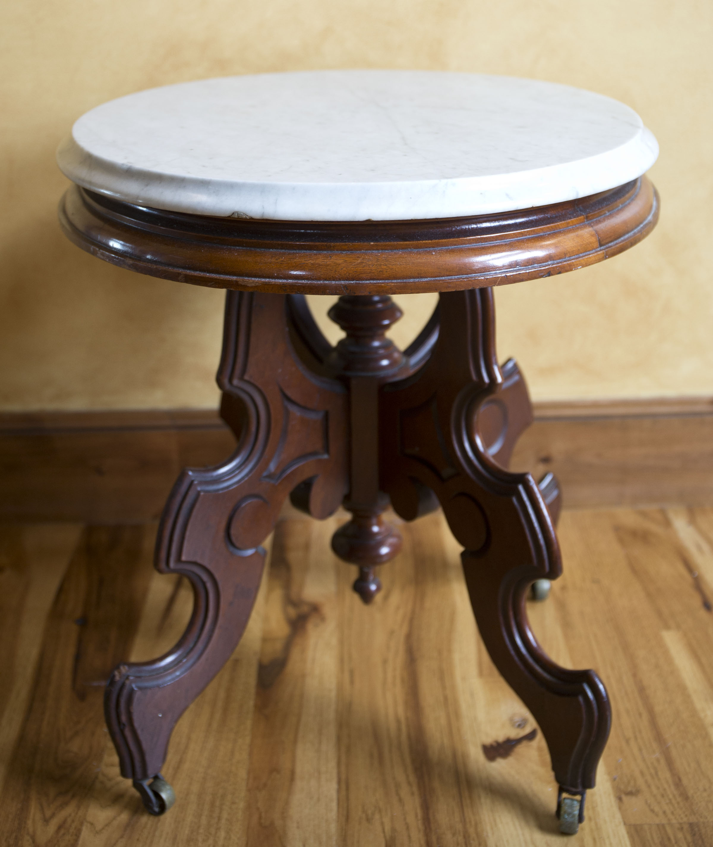 Eastlake Style Marble Top Accent Table EBTH