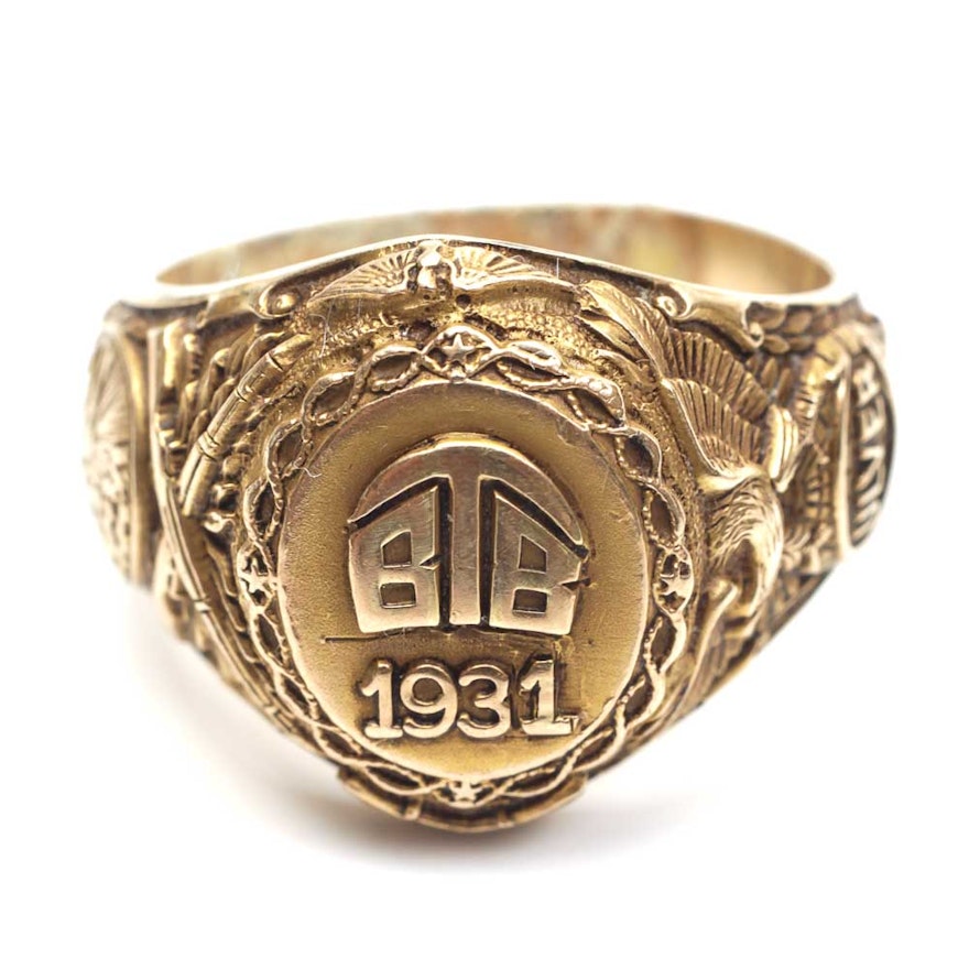 10K Yellow Gold Balfour Company 1931 Class Ring EBTH