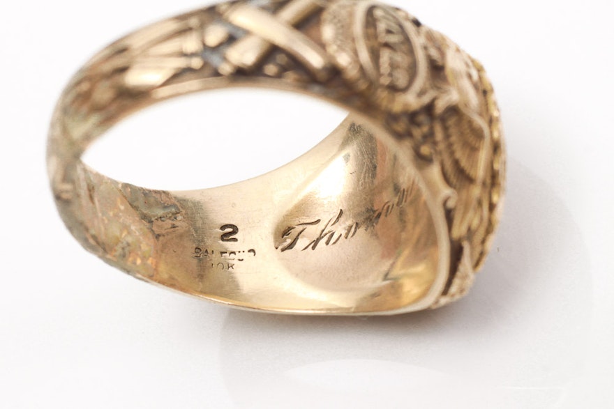10k yellow gold balfour company 1931 class ring ebth class ring designer balfour