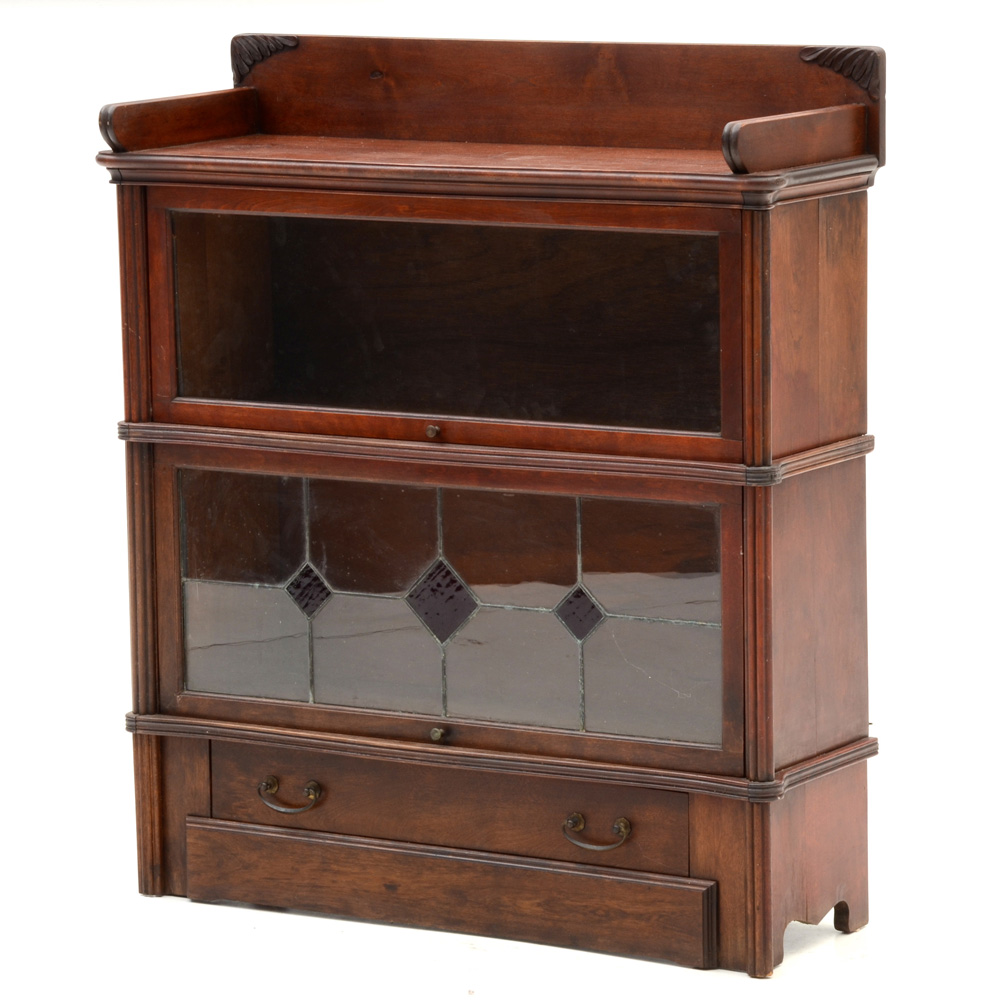 Vintage Leaded Glass Barrister Bookcase EBTH