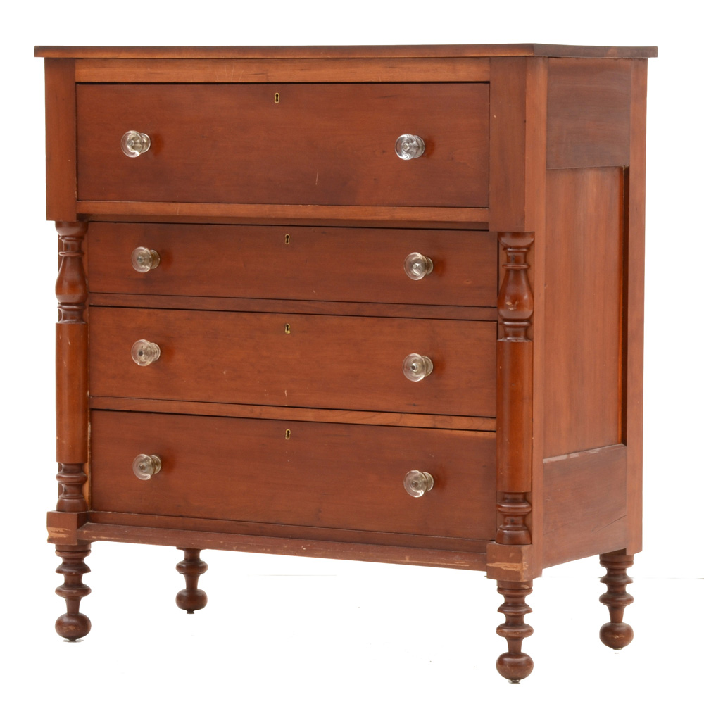 Antique American Empire Cherry Chest of Drawers EBTH