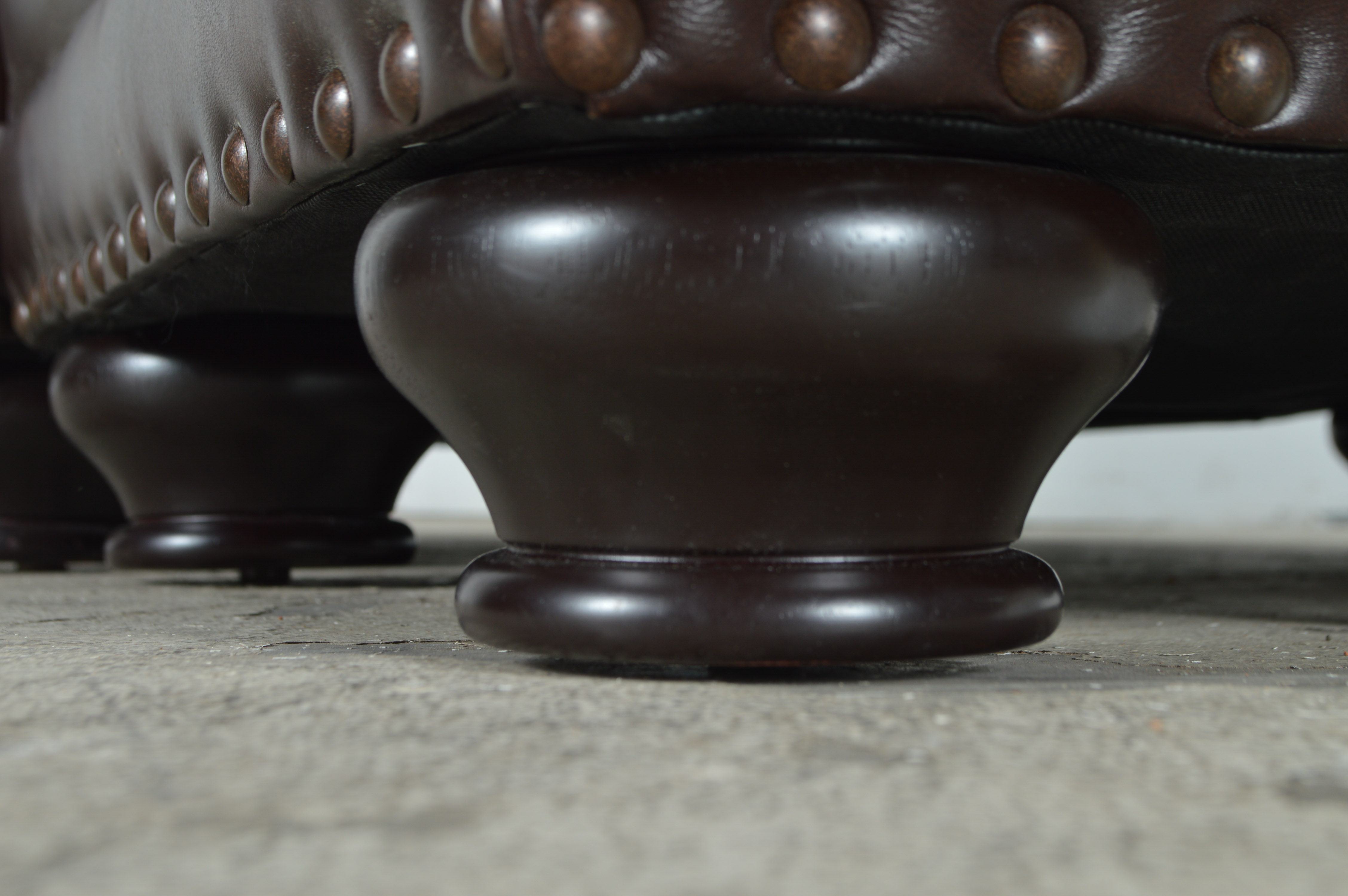 Havertys Furniture Brown Leather Armchair with Ottoman EBTH