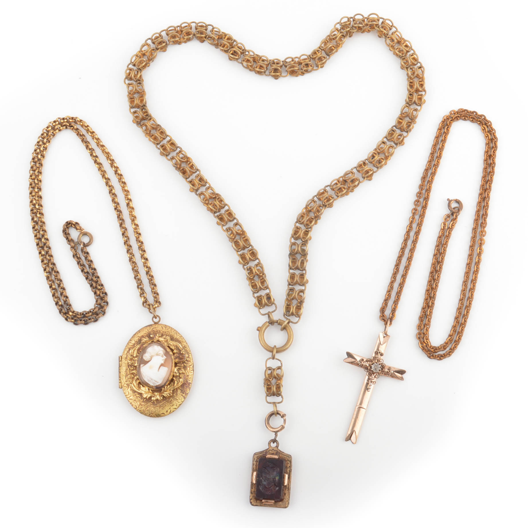 Three Vintage Gold Filled Costume Jewelry Necklaces EBTH