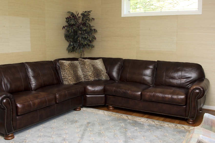 thomasville furniture leather sectional sofa