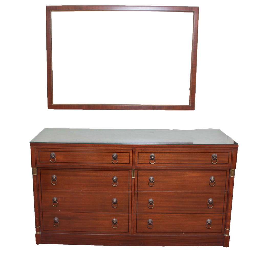 Vintage Bird\u002639;s Eye Maple Wood Dresser and Mirror By RWAY Furniture : EBTH