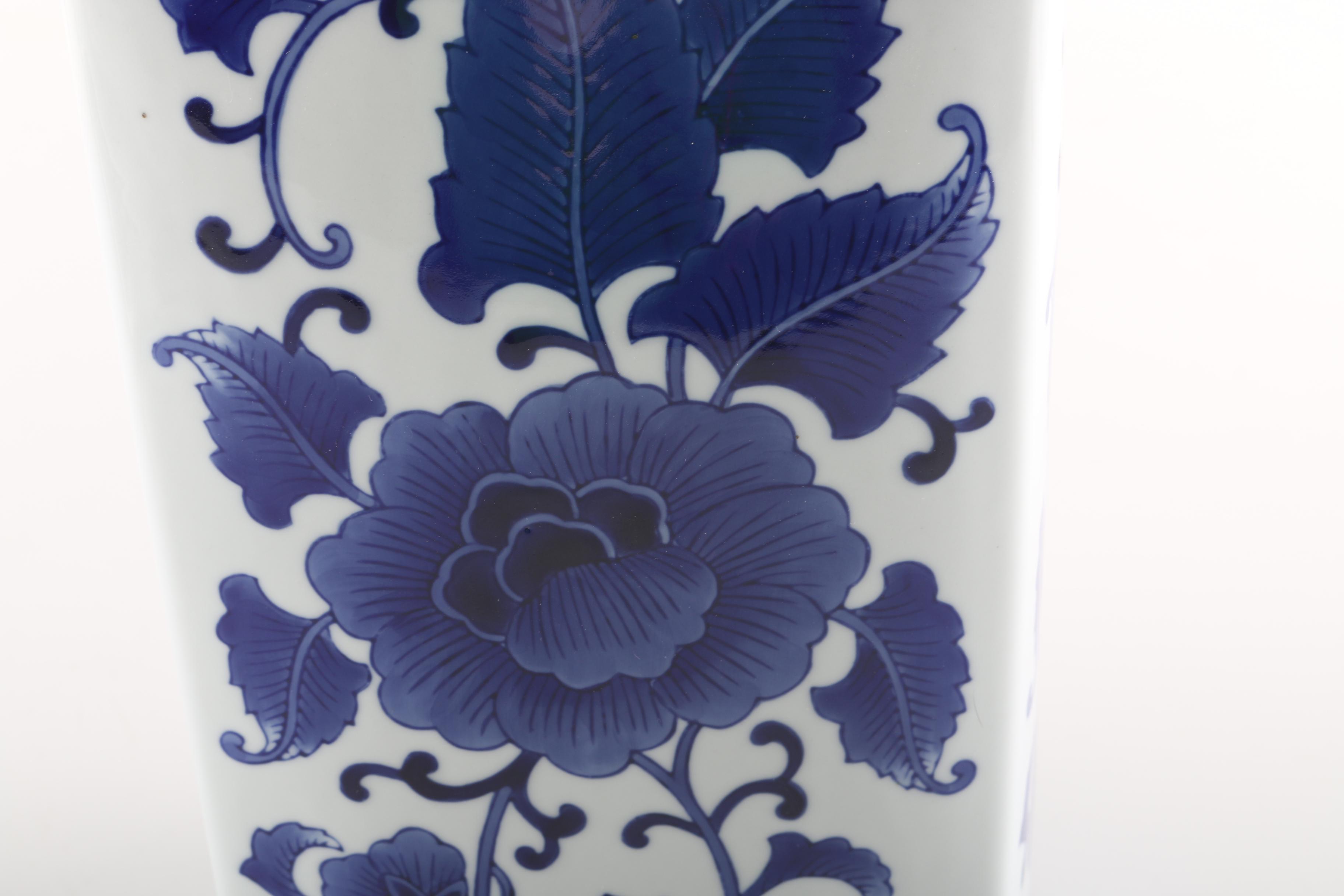 Bombay Company Blue on White Porcelain Vase EBTH