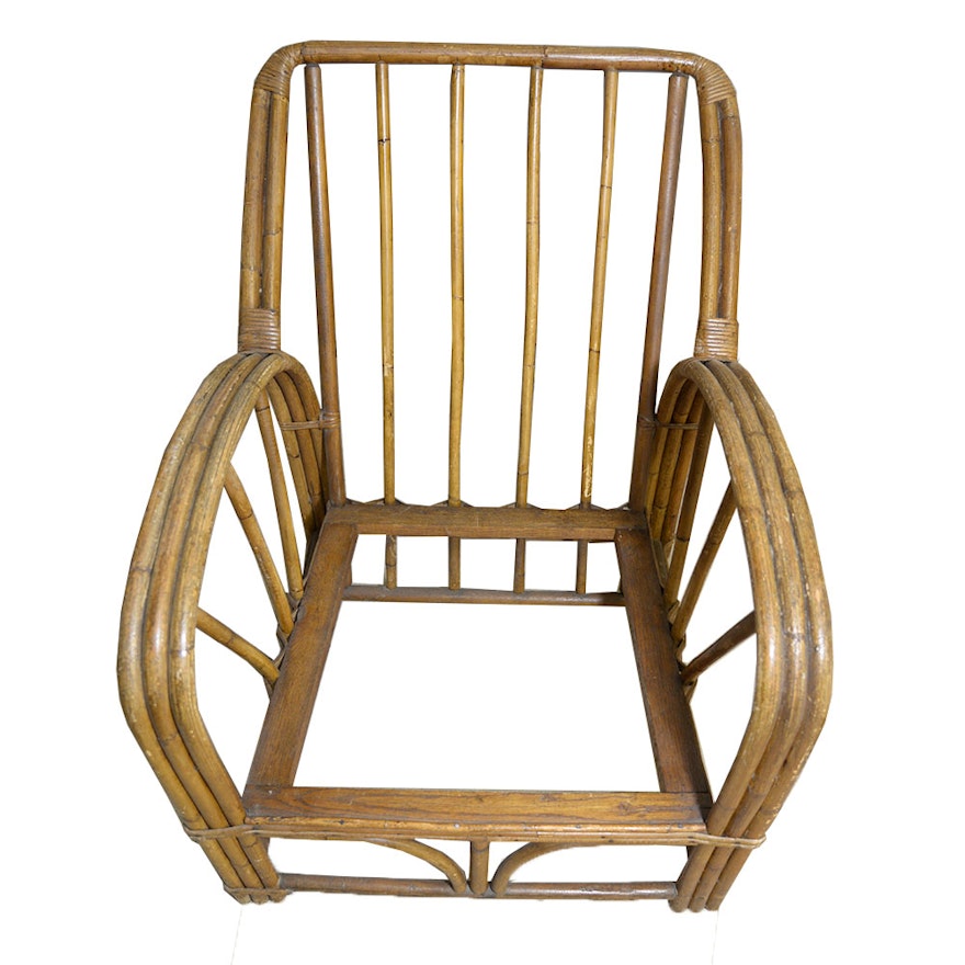 Vintage Paul Frankl Style Bamboo Arm Chair Frame Ebth