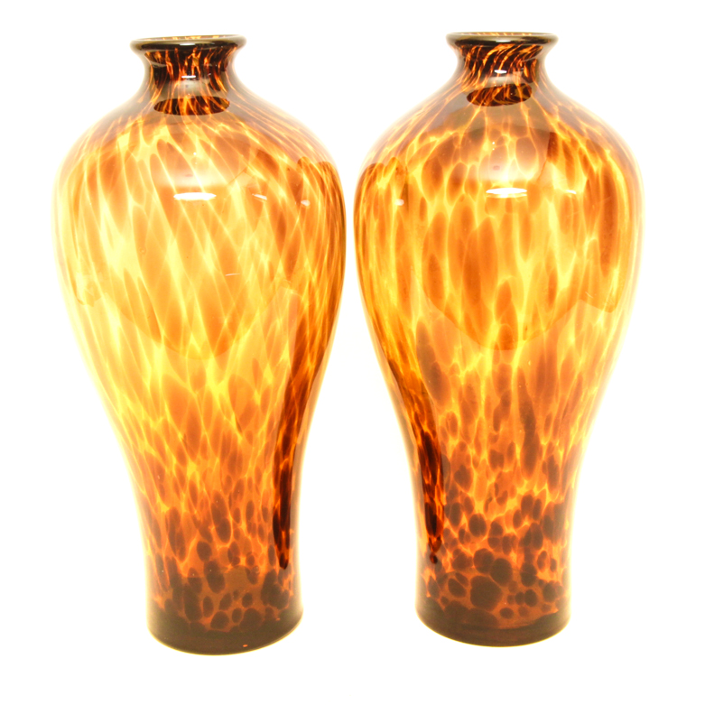 Glass Vases With Leopard Print Ebth