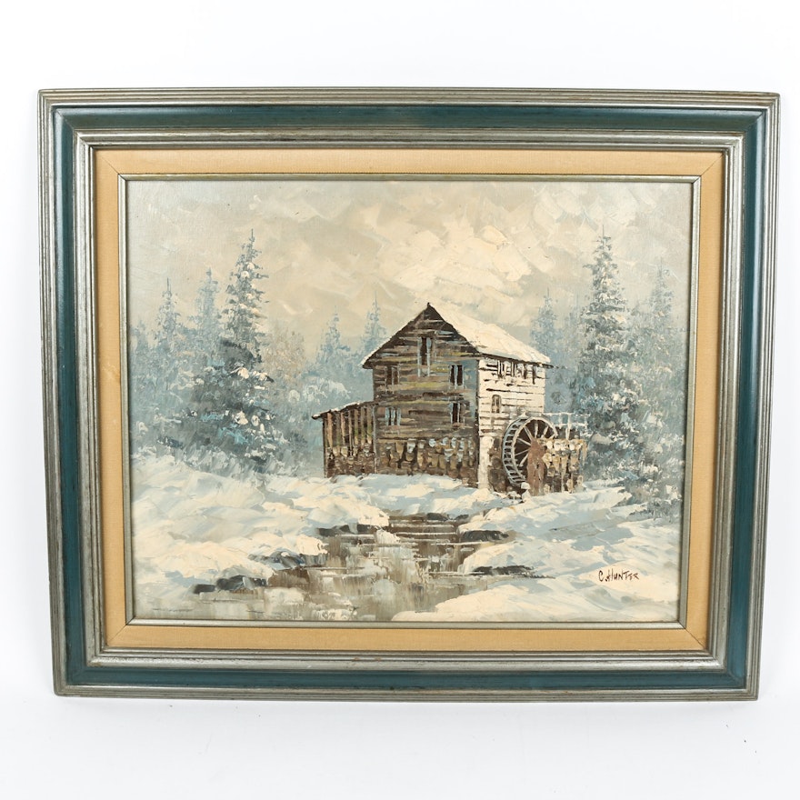 Signed Original Oil Painting On Canvas By C Hunter Ebth