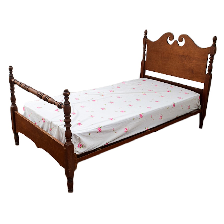 Queen Anne Style Cherry Bed Frame Ebth