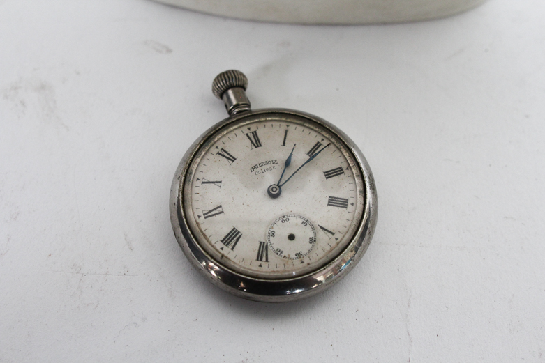 Staffordshire Style Figural Pocket Watch Holder and Vintage Ingersoll Eclipse Pocket Watch EBTH