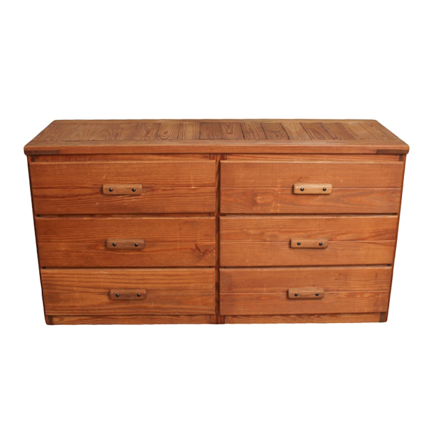 Six Drawer Pine Dresser By Cargo Furniture Ebth