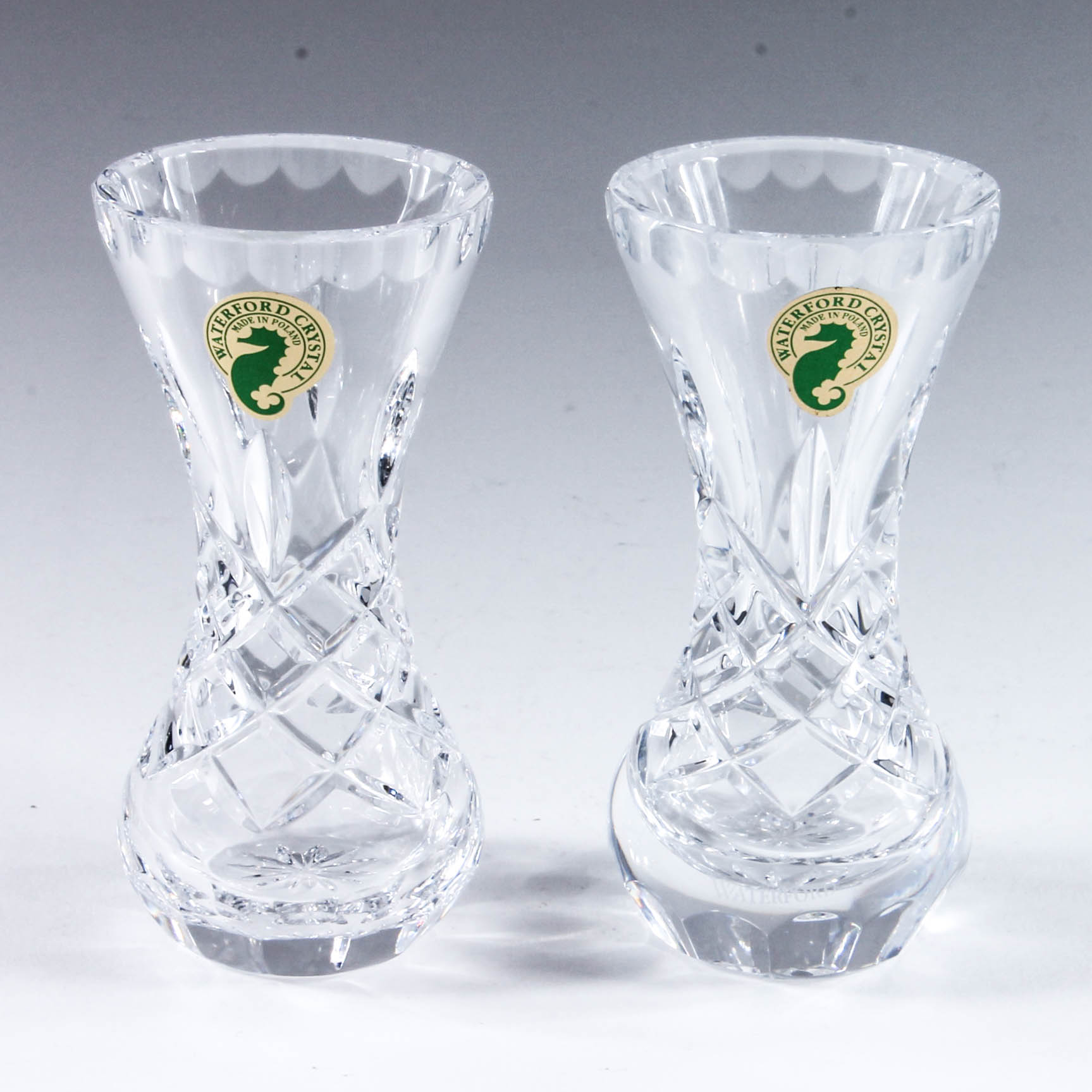 Pair of Small Waterford Crystal Bud Vases EBTH