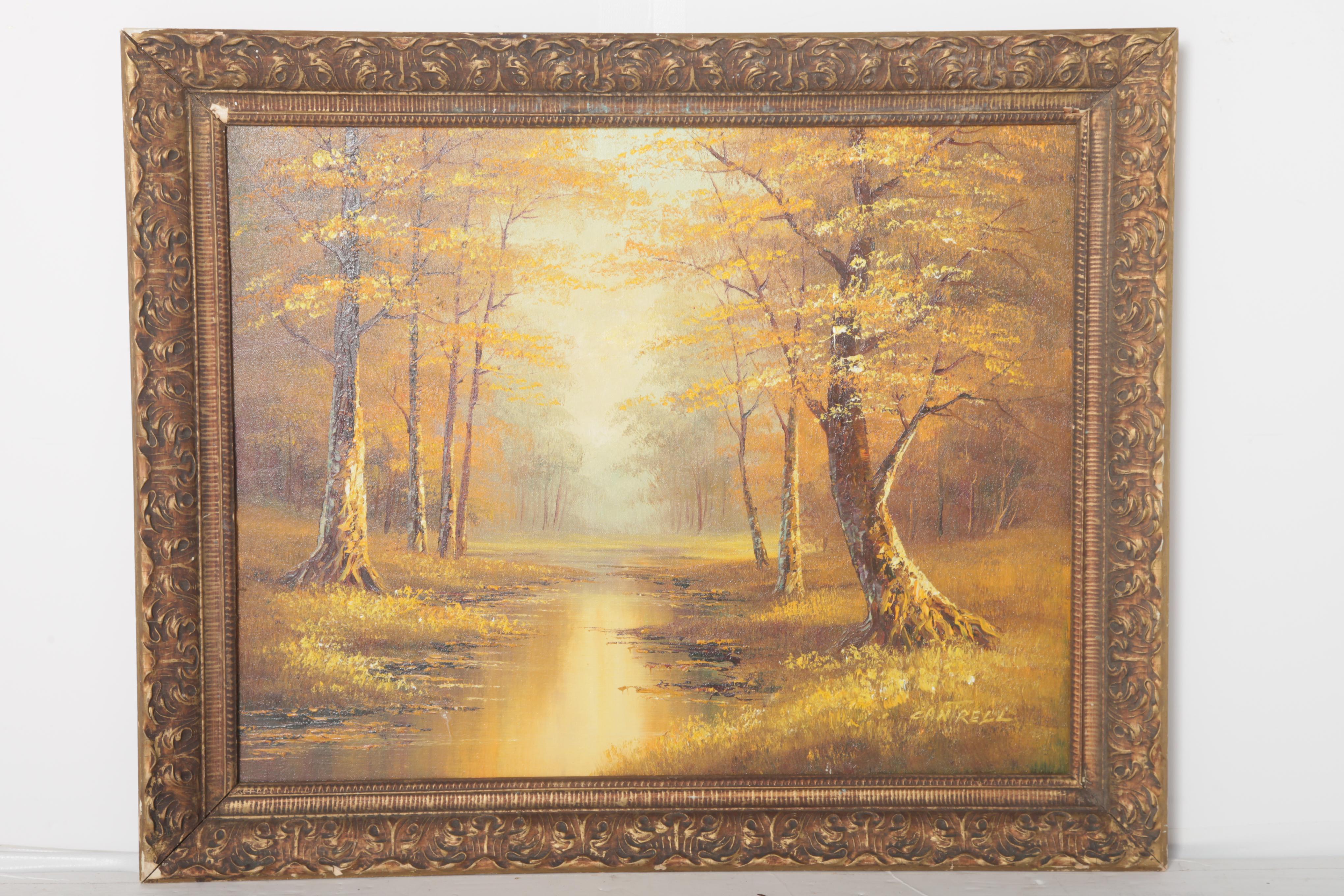 Philip Cantrell Oil Painting on Canvas of Forest Scene | EBTH