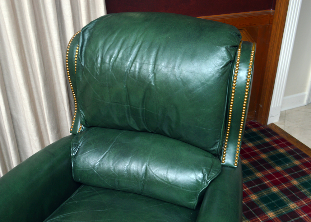 Vintage Green Leather Recliner EBTH