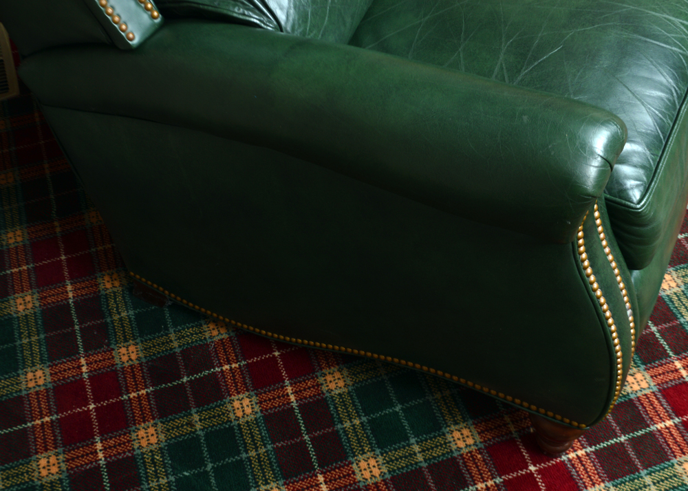 Vintage Green Leather Recliner EBTH