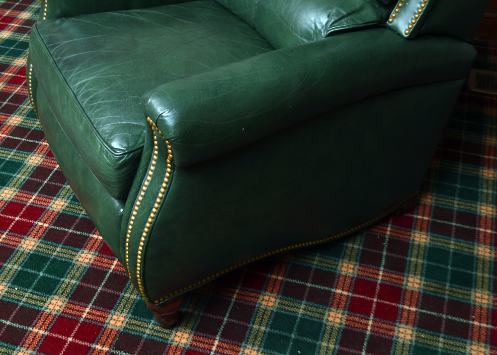 Vintage Green Leather Recliner EBTH