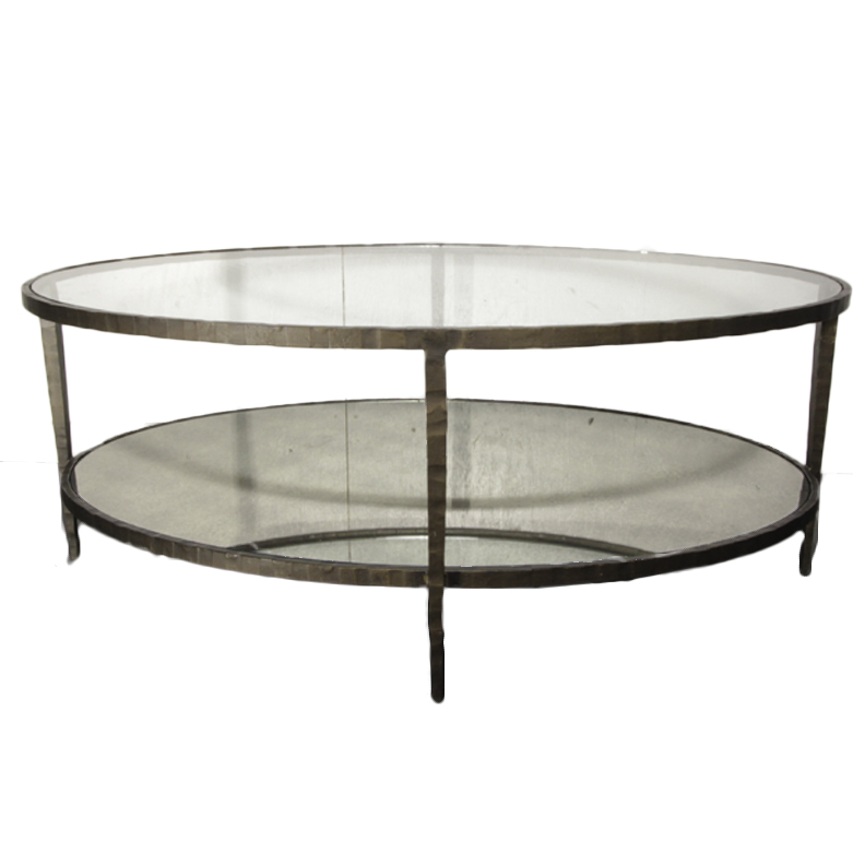 TwoTiered Metal and Glass Coffee Table EBTH