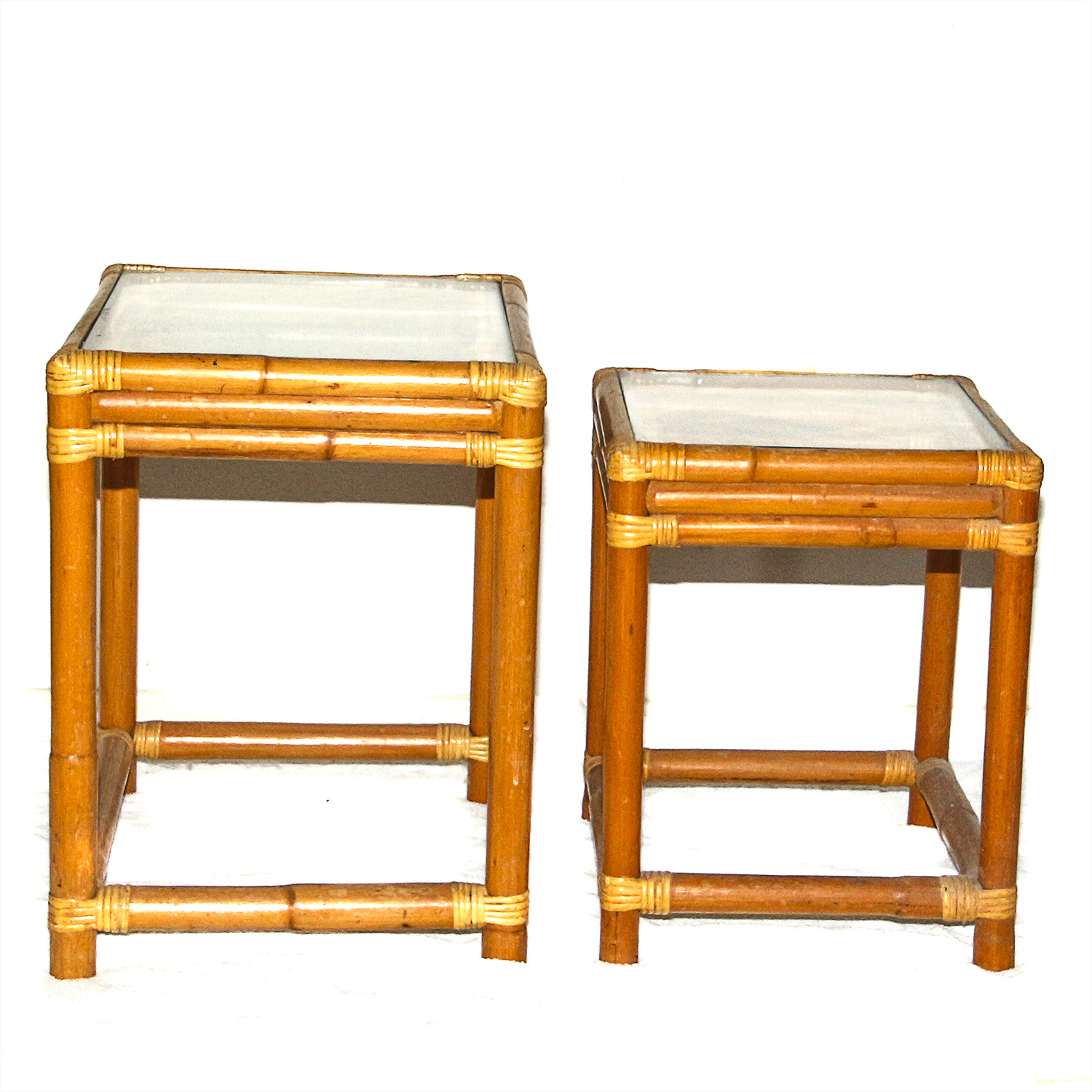 Pair of Bamboo Accent Tables EBTH