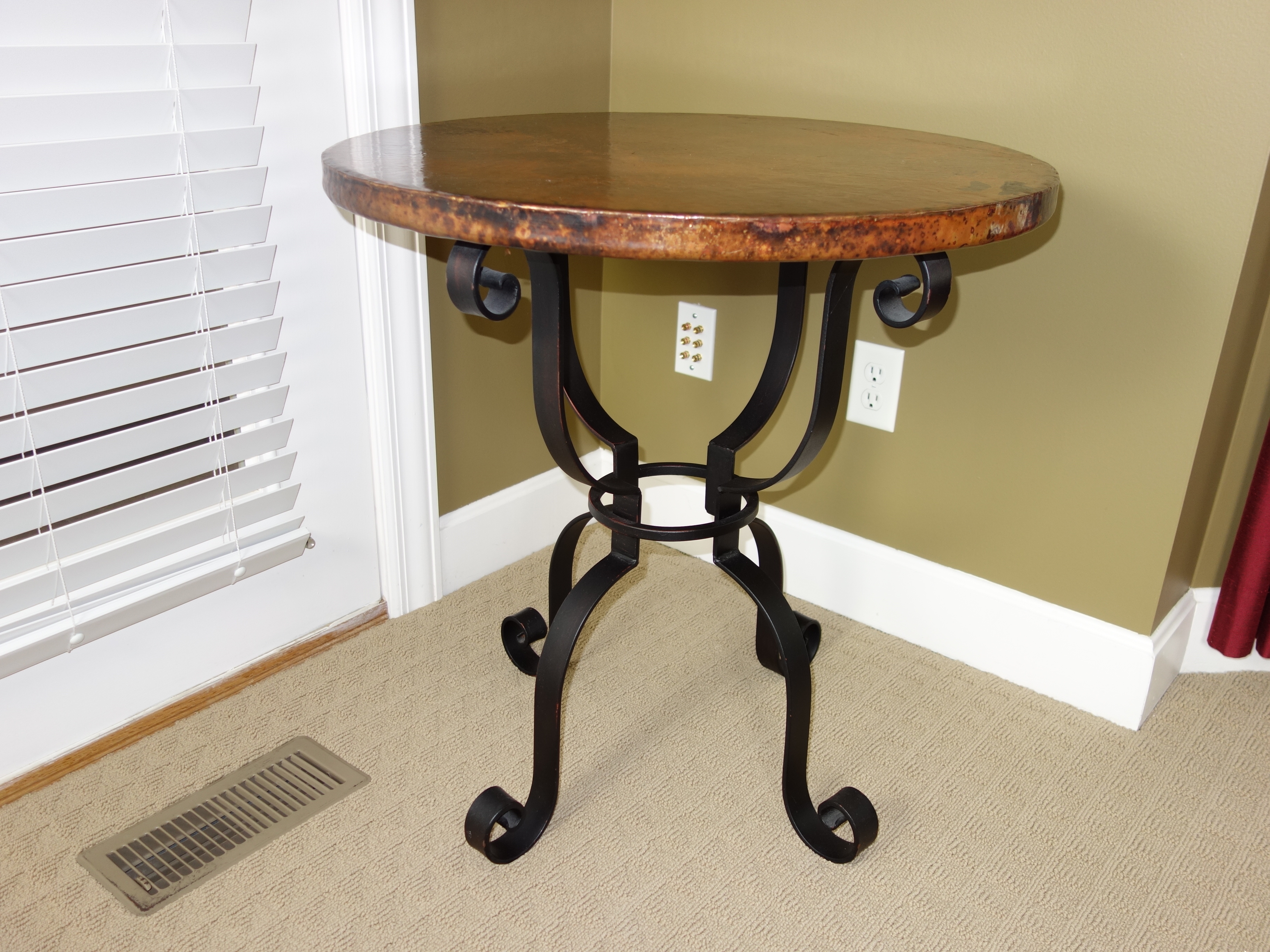 "Normandy" Copper Top Side Table by Arhaus Furniture EBTH