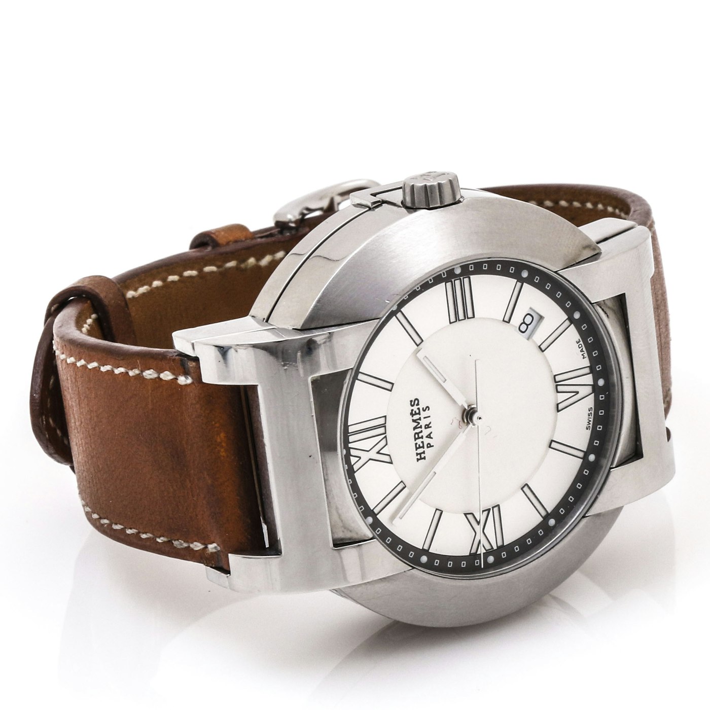 Hermes “Nomade” Stainless Steel Automatic Wristwatch With Compass | EBTH