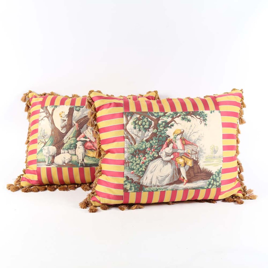 Victorian Style Fringed Toss Pillows Ebth