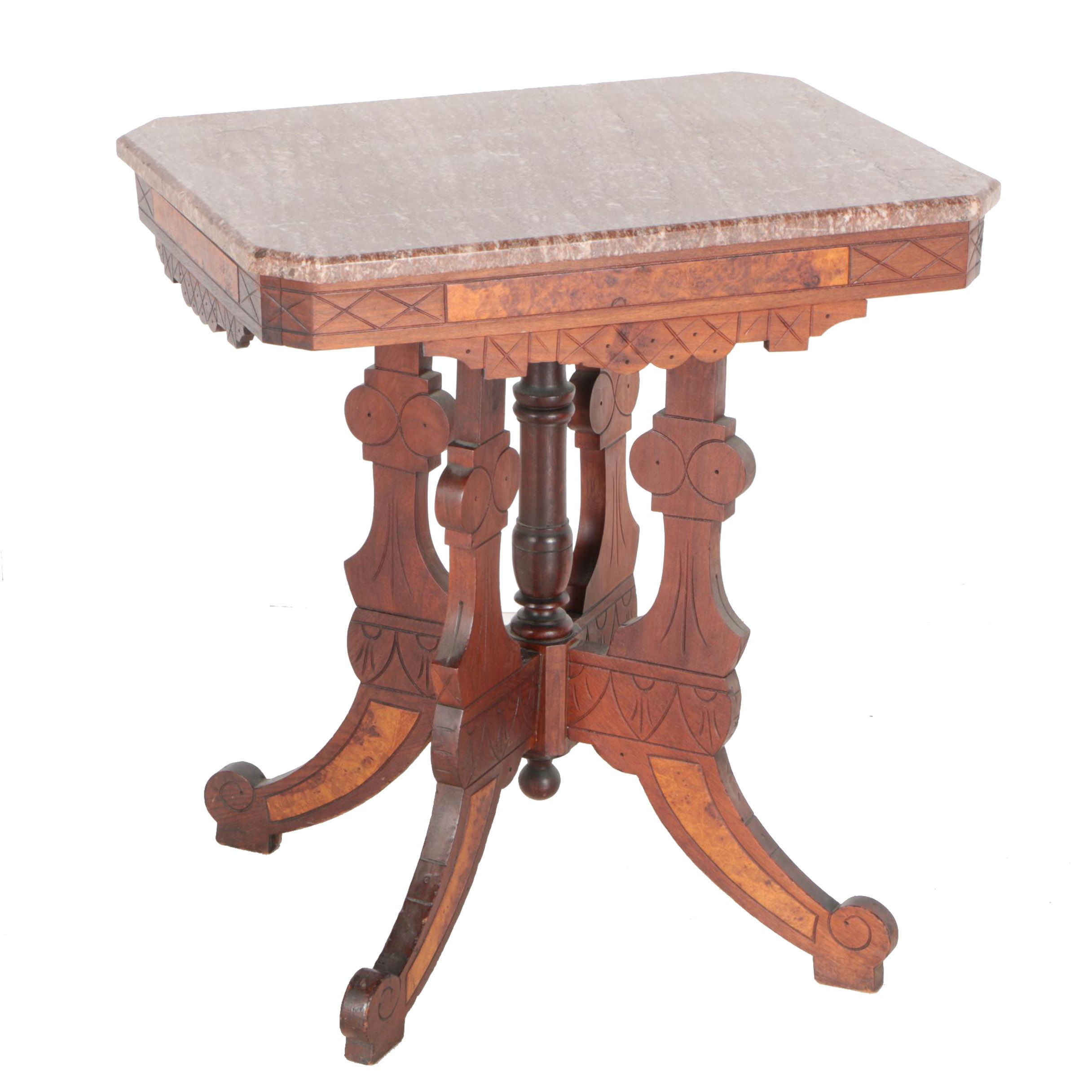 Eastlake Style Marble Top Side Table EBTH