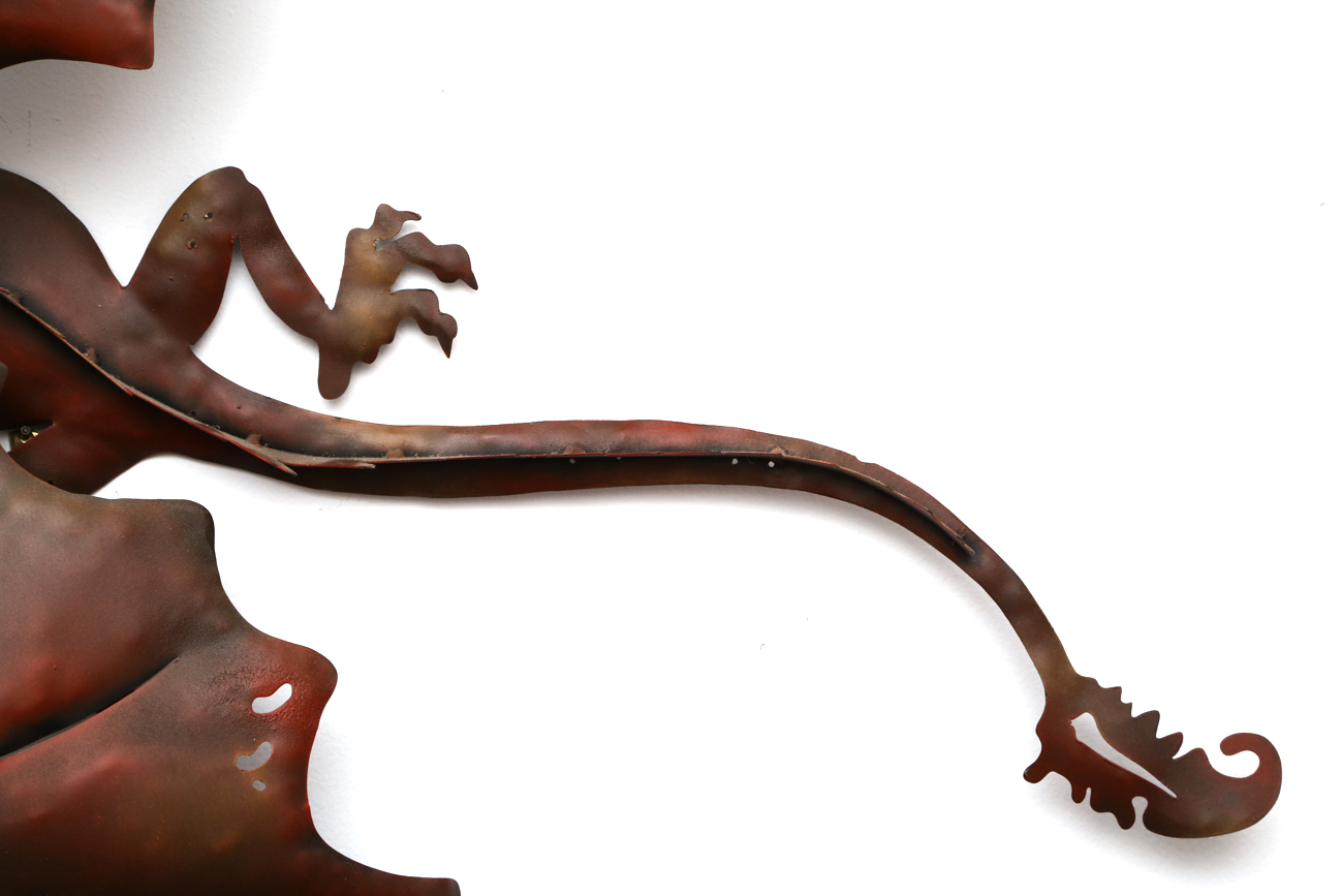 Large Metal Dragon Wall Sculpture EBTH