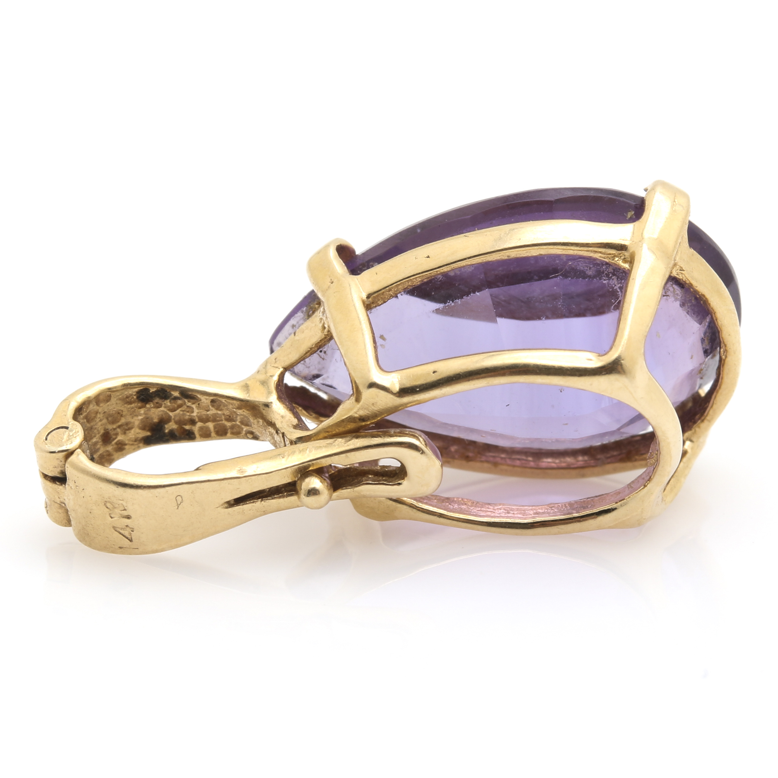 14K Yellow Gold Amethyst Enhancer Pendant EBTH