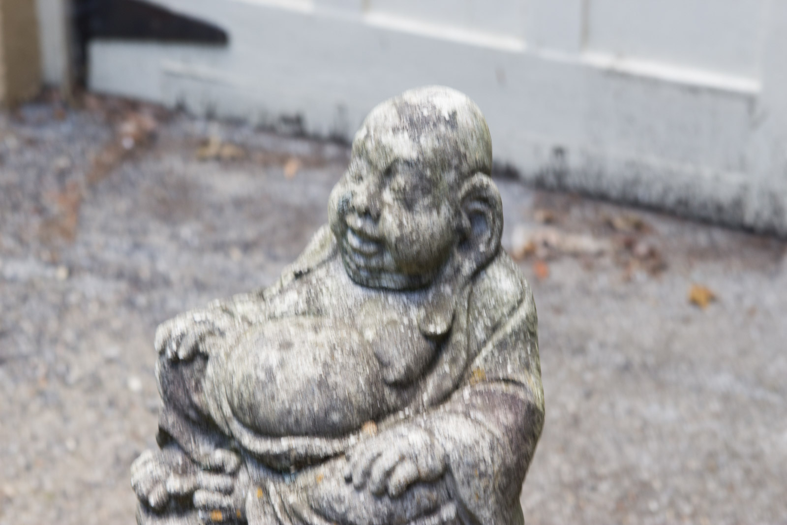 Concrete Hotei Laughing Buddha Yard Statue with Stand EBTH