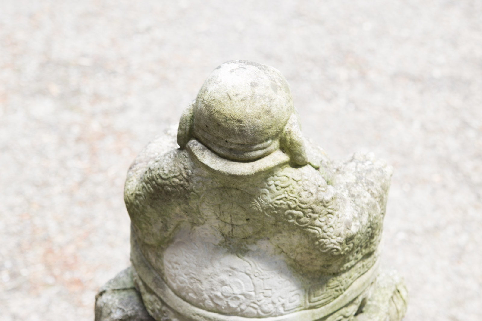 Concrete Hotei Laughing Buddha Yard Statue with Stand EBTH