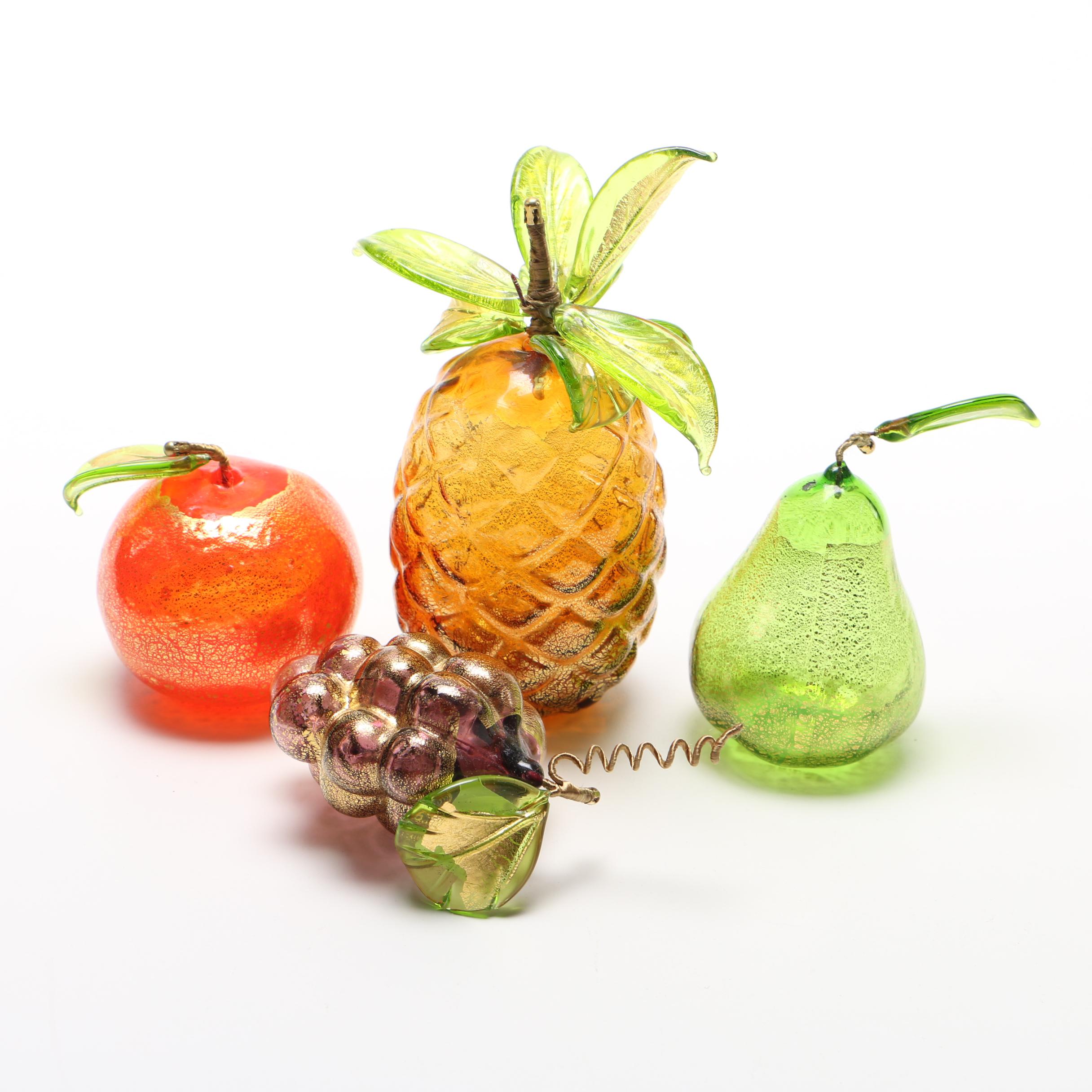 Collection of Murano Glass Fruit Decor EBTH