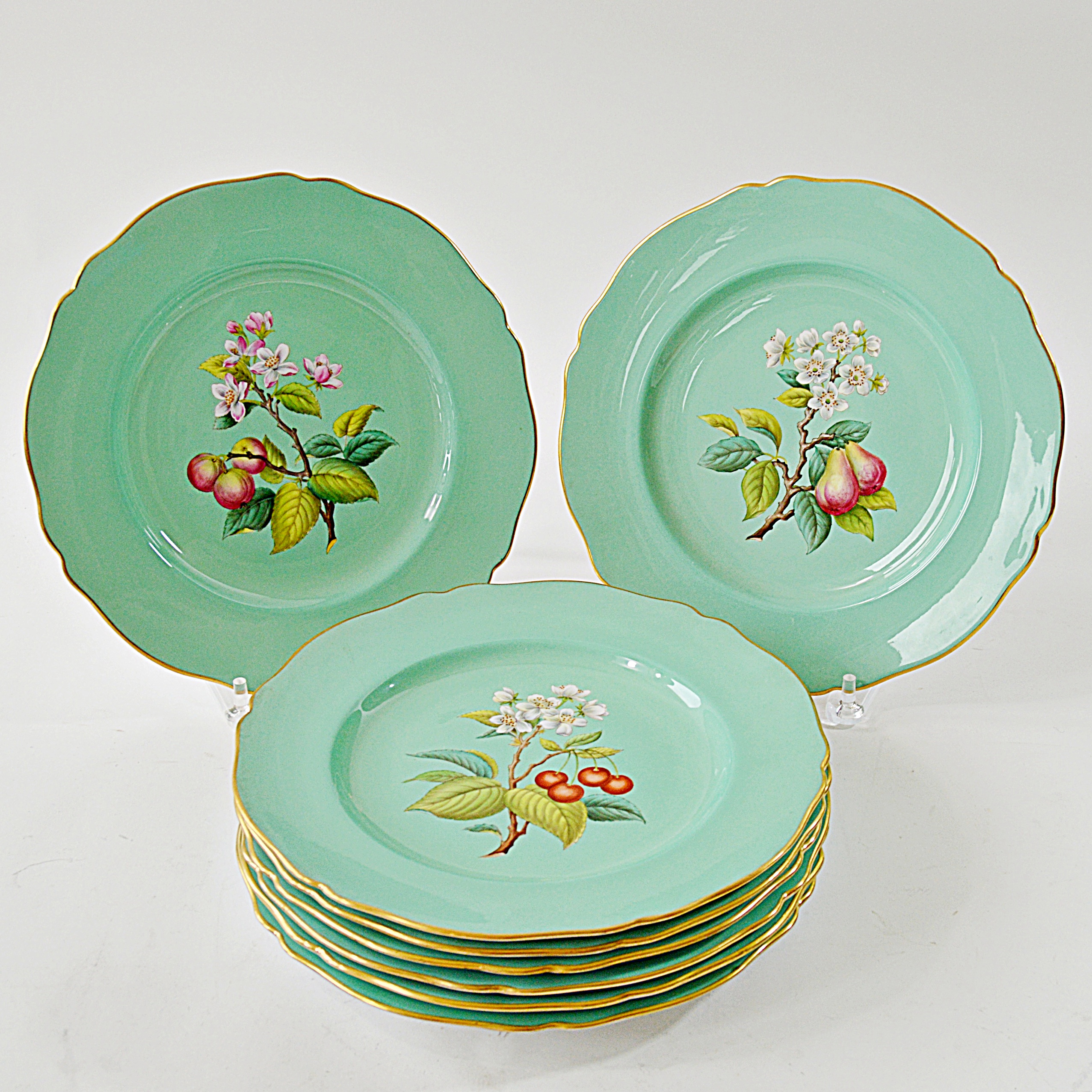 Set of Eight Vintage English Copeland Spode Fruit Themed Plates EBTH