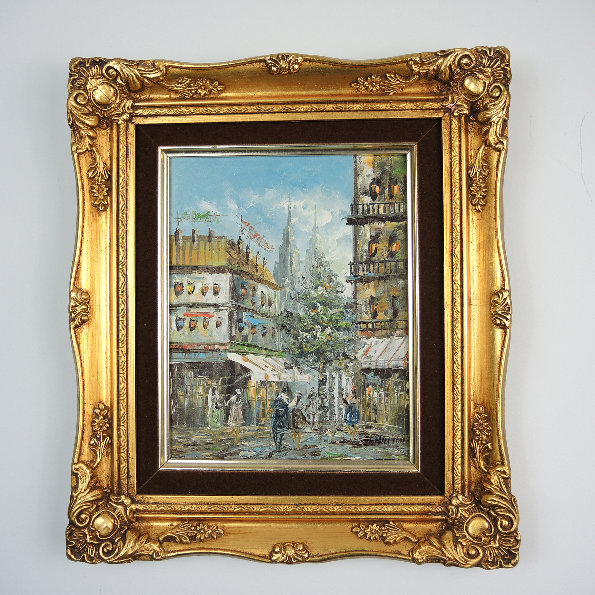 J Hinton Oil Painting of a Parisian Scene EBTH