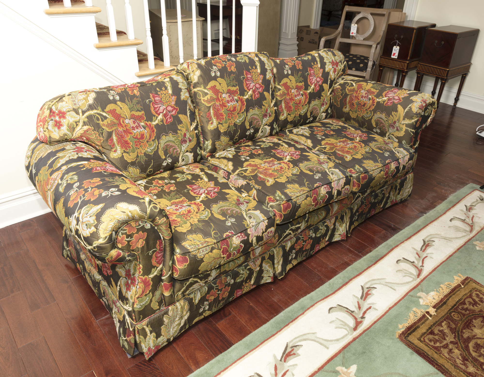 Green Floral Sofa by Sherrill Furniture | EBTH