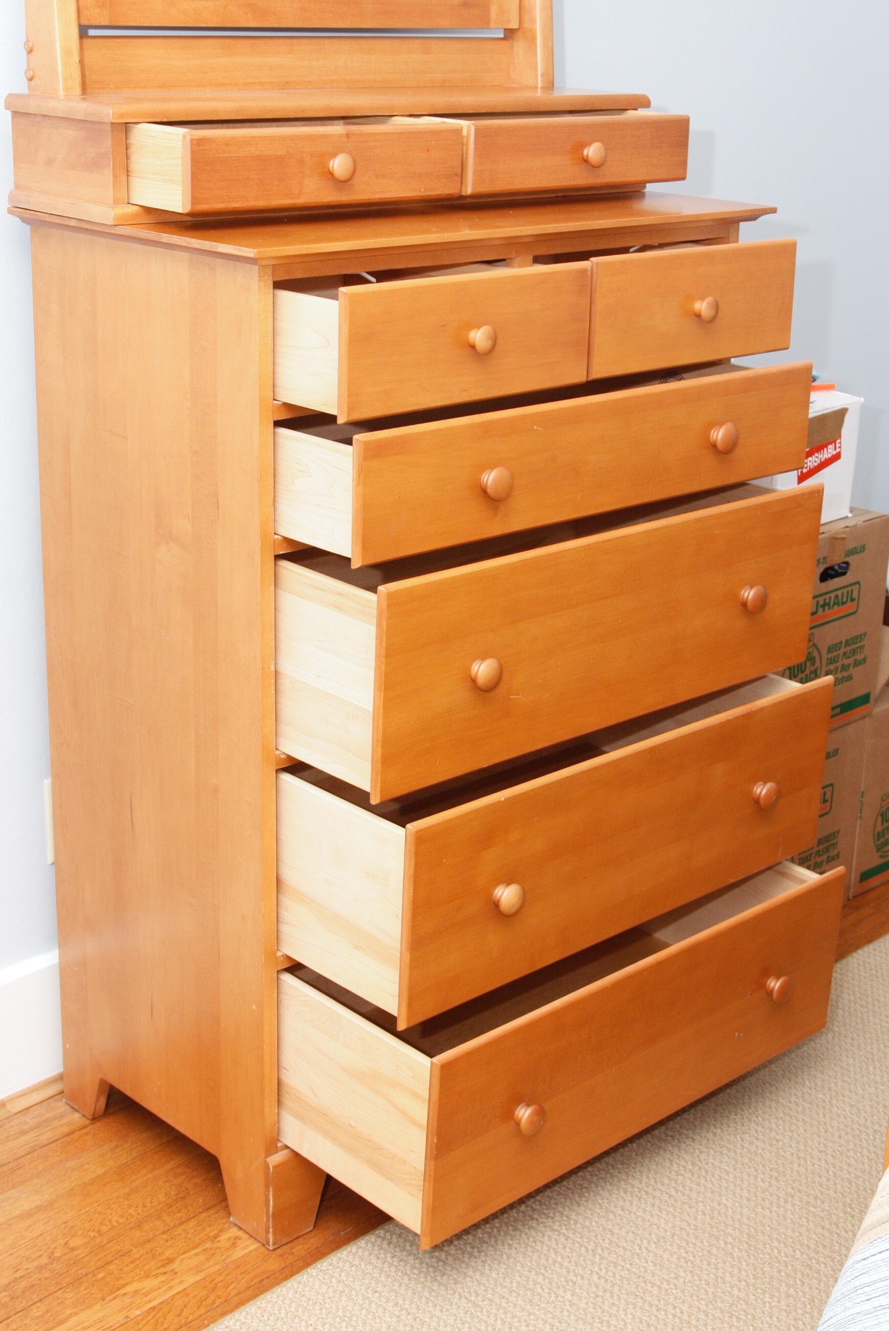 Tall Maple Dresser with Mirror by Moosehead Furniture EBTH