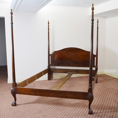 Henredon Four Poster Mahogany Queen Size Bed EBTH