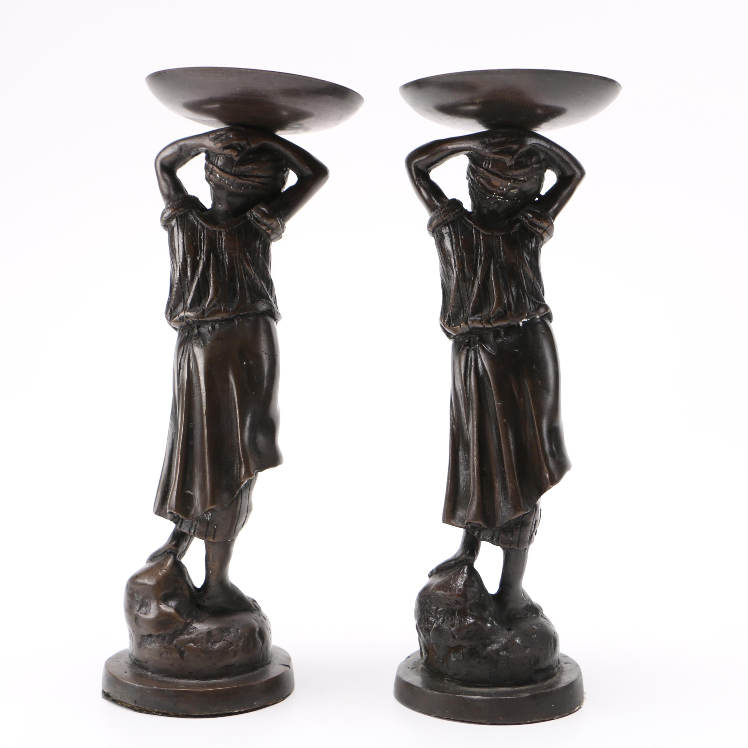 Bronze Figural Candle Holders EBTH