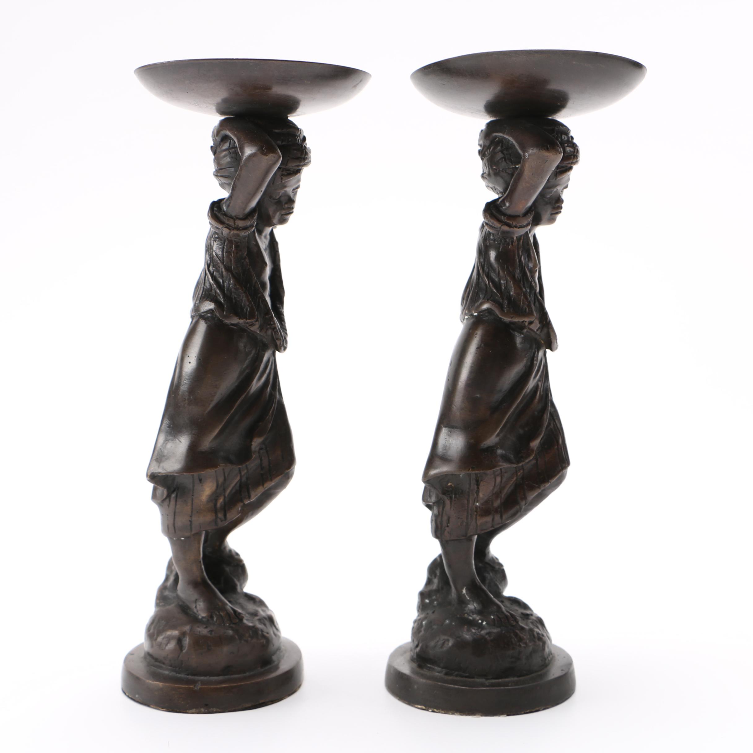 Bronze Figural Candle Holders EBTH