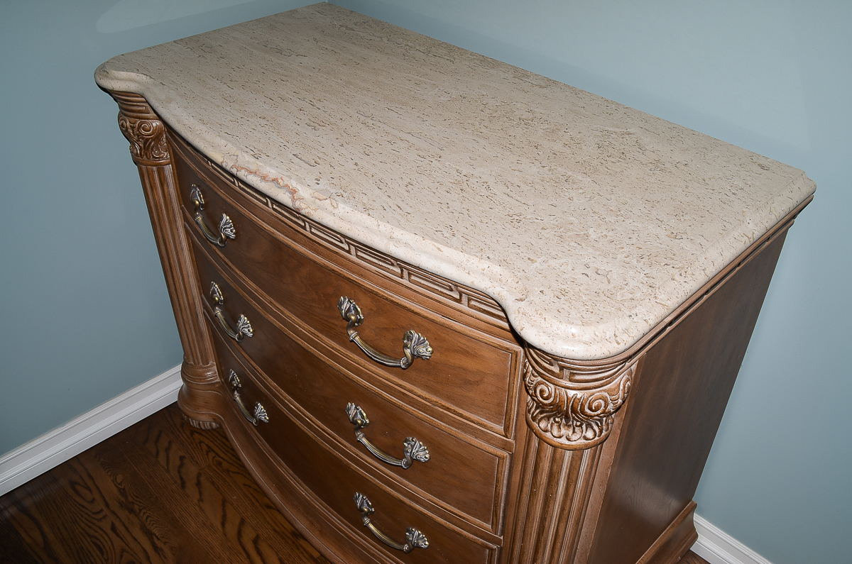 Contemporary ThreeDrawer Chest With Marble Top by Bernhardt EBTH