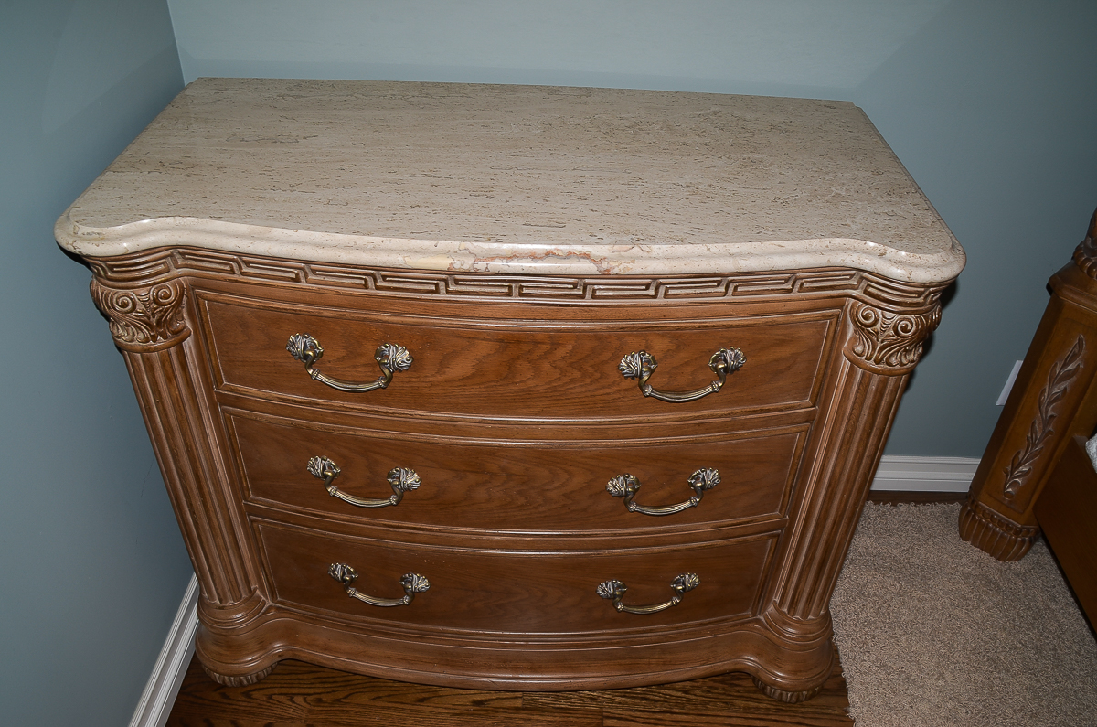 Contemporary ThreeDrawer Chest With Marble Top by Bernhardt EBTH