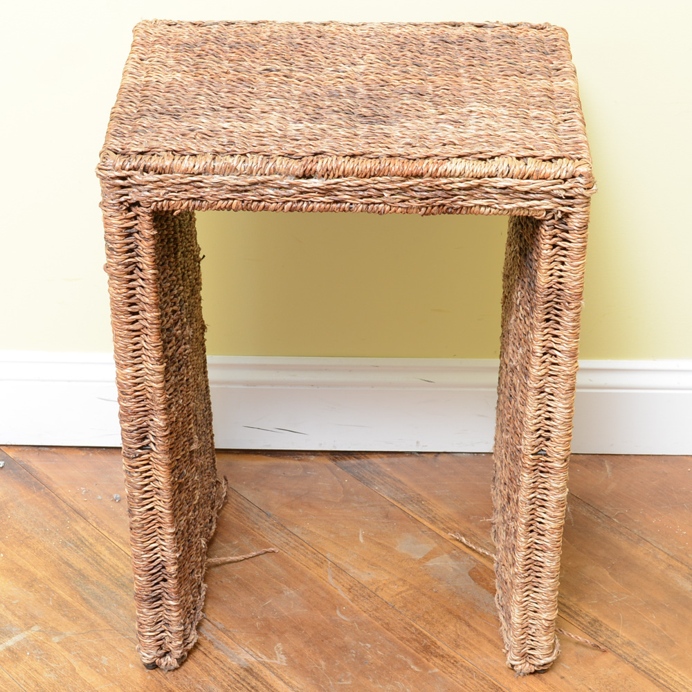 2Tier Wicker Nesting Tables EBTH
