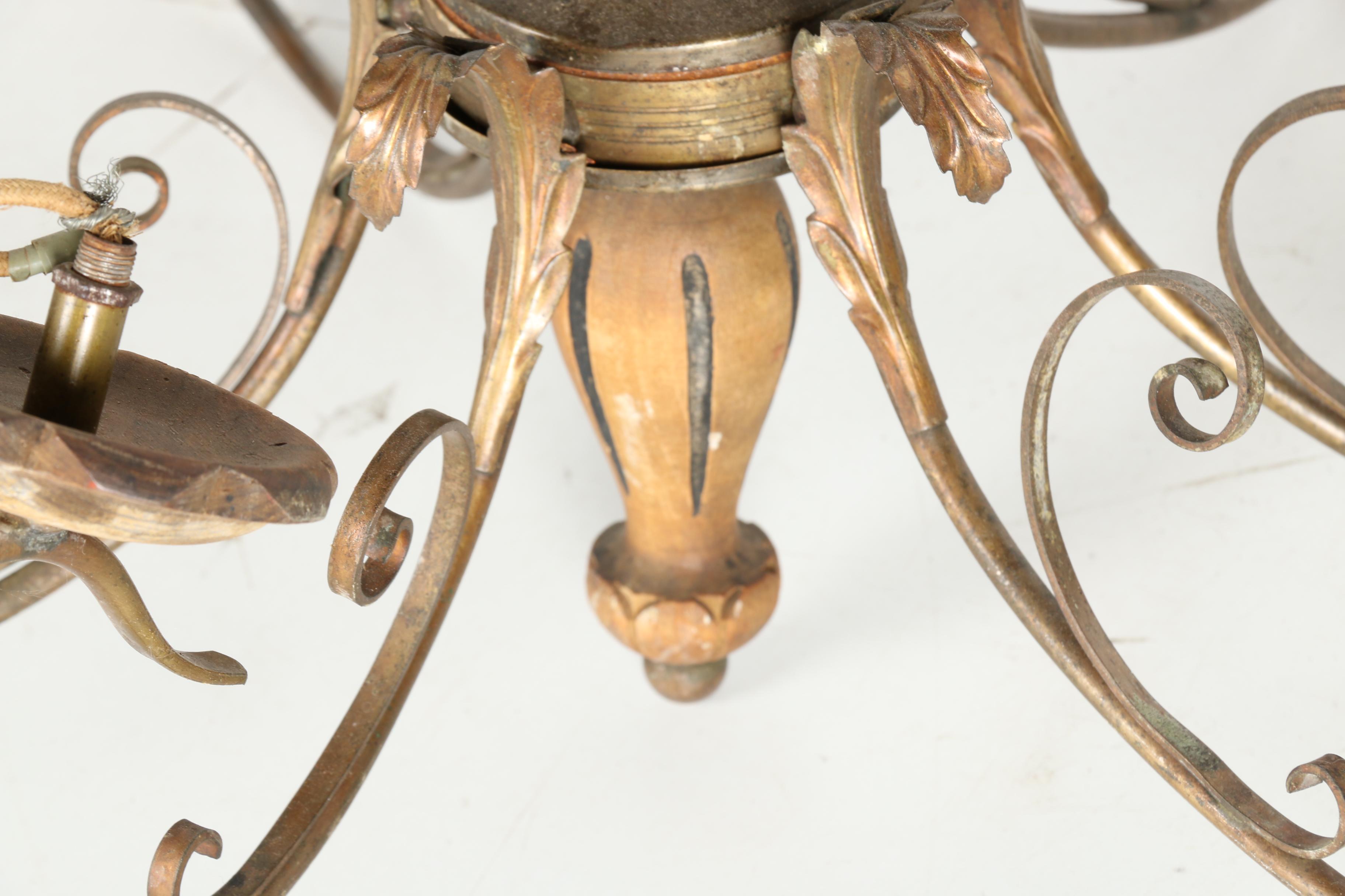 Brass Leaf Chandelier EBTH