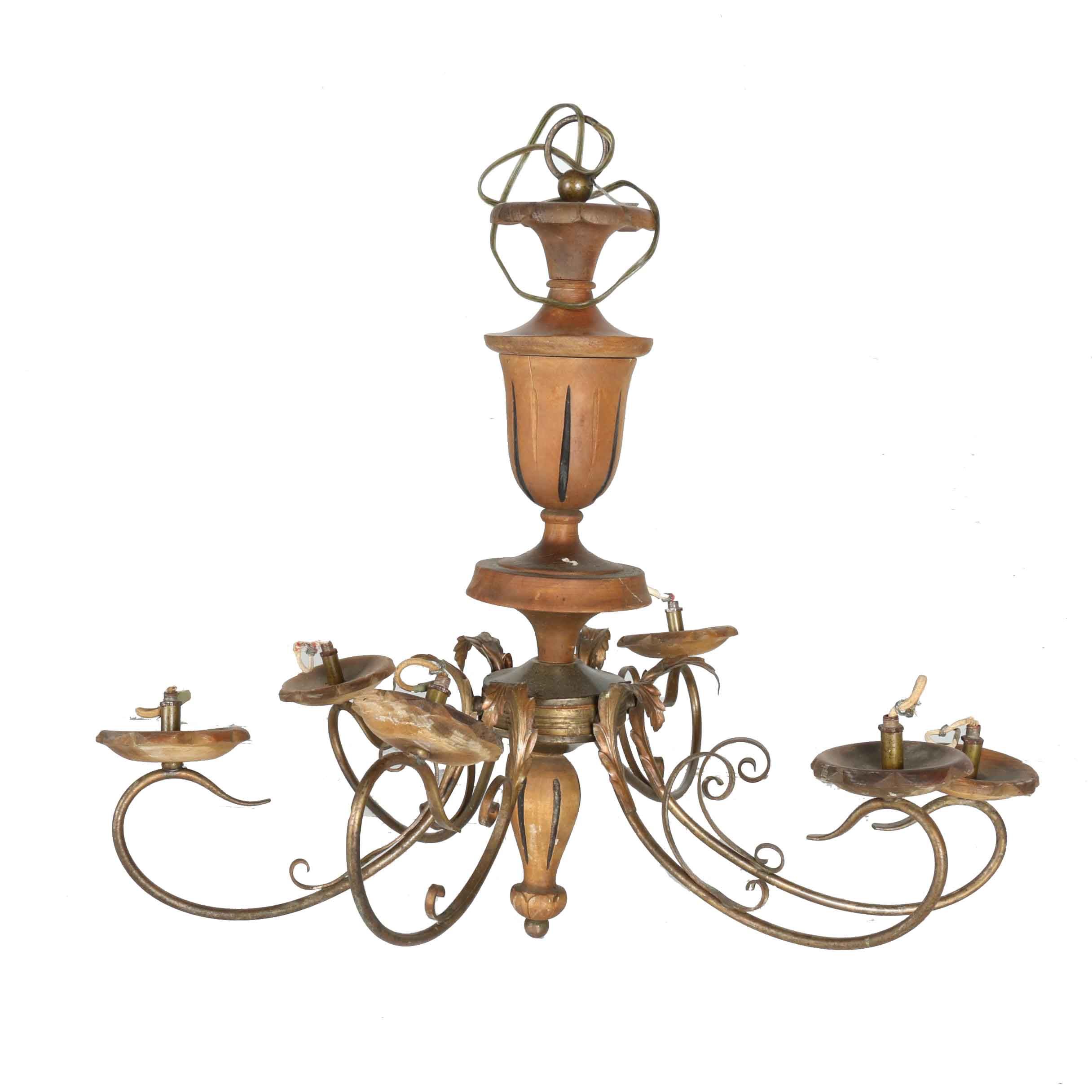 Brass Leaf Chandelier EBTH