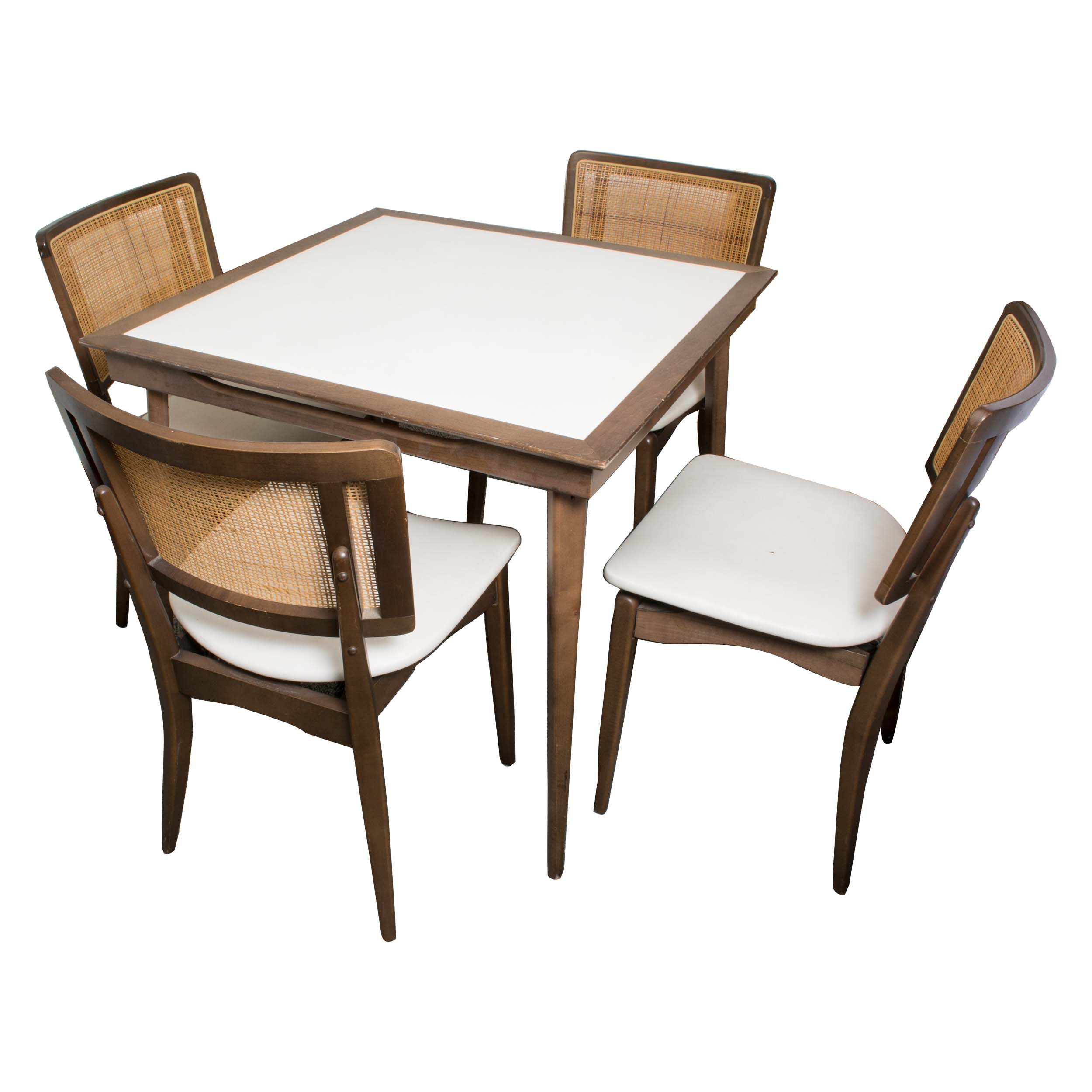 Mid Century Modern Bridge Table and Folding Chairs by Stakmore EBTH