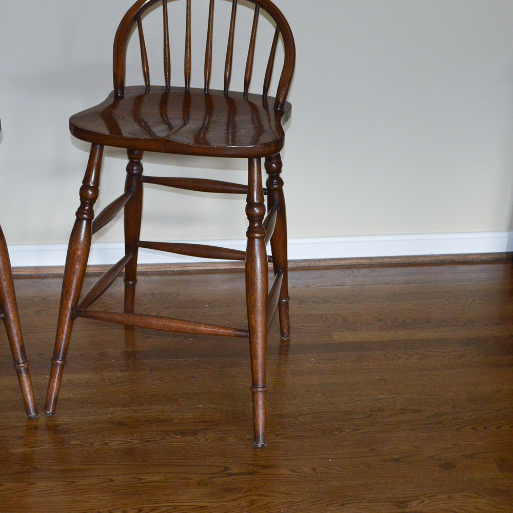Pair of Low Back Windsor Style Bar Stools EBTH